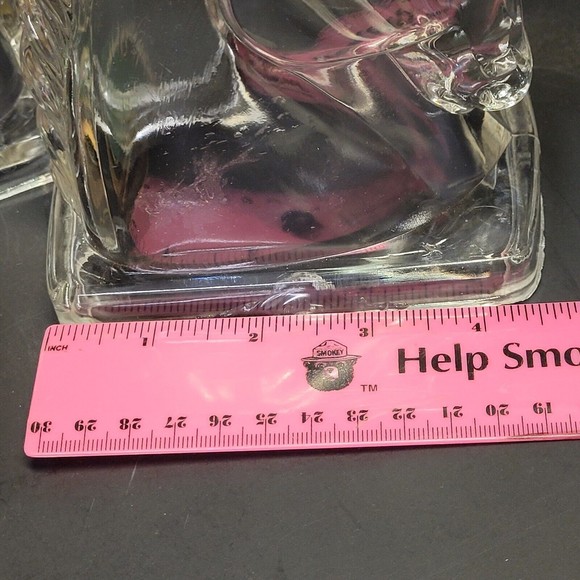 Pair Of Glass Federal Horse Heads Bookends Decor - Picture 7 of 8